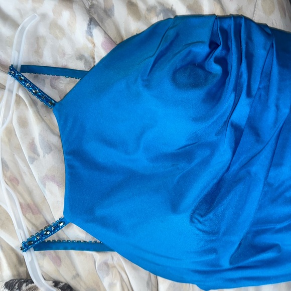 JMarie Homecoming Dress Teal/Blue with slit size 10 - Picture 4 of 7